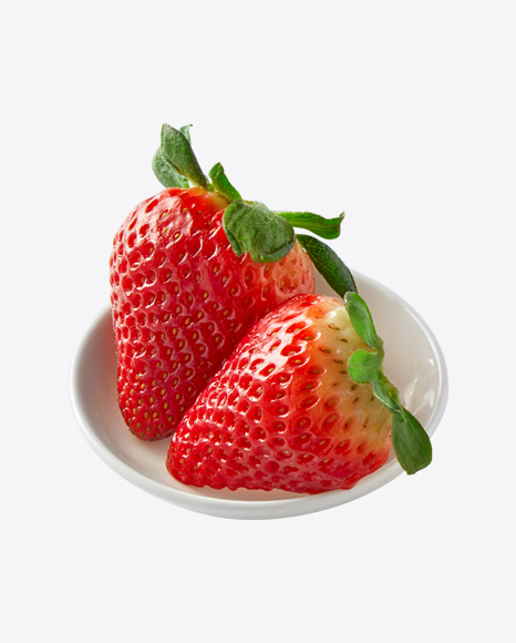 Two Strawberries in Bowl PNG