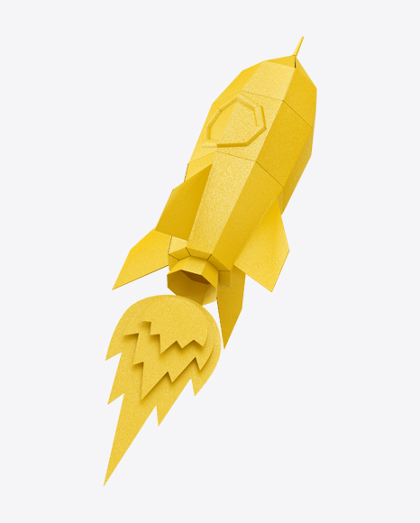 Yellow Paper Space Rocket