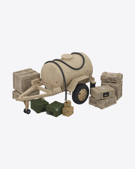 Military Water Tank Trailer PNG