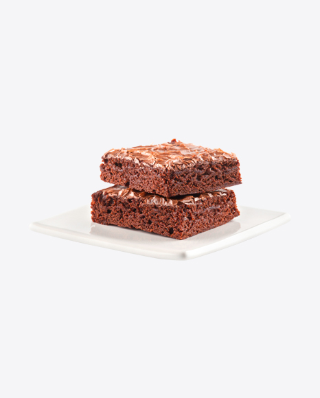 Brownie Slices on Plate