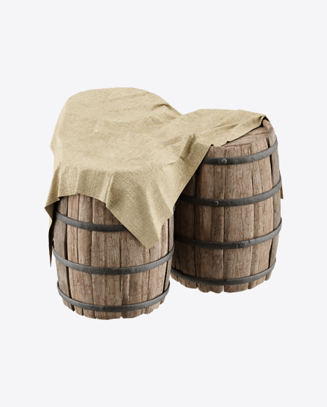 Three Wooden Barrels PNG
