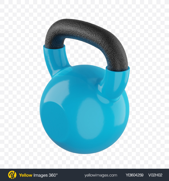 Download Fitness Kettlebell with Blue Vinyl Coat Transparent PNG on YELLOW Images