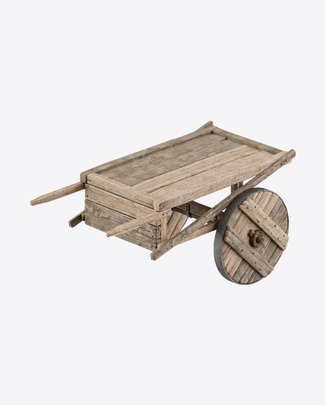 Wooden Wheelbarrow PNG