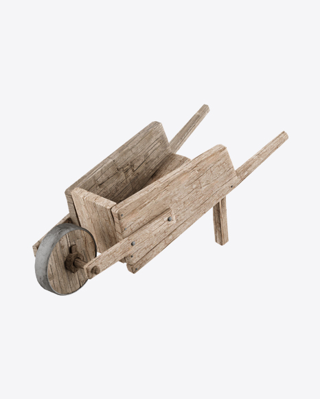 Wooden Wheelbarrow PNG