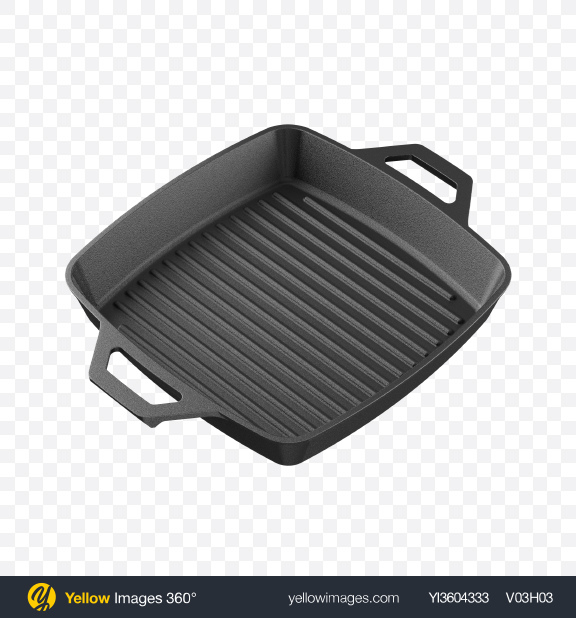 Download Square Cast Iron Grill Pan Transparent PNG on YELLOW Images