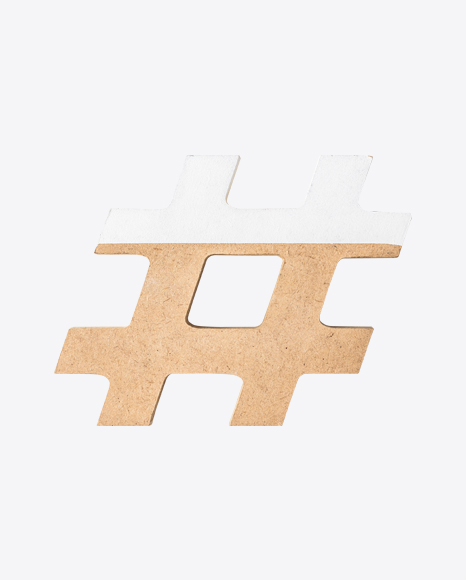 Wooden Hashtag Sign PNG