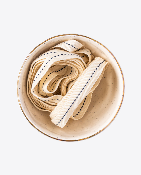 Cotton Ribbon in Ceramic Bowl PNG