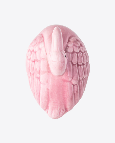 Ceramic Flamingo Statuette PNG