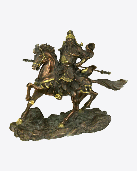 Bronze Statuette of Horseman PNG