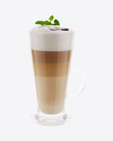 Latte Coffee Glass PNG