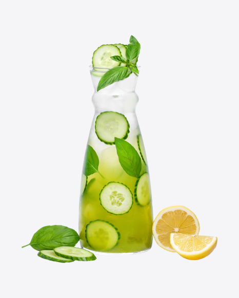 Cucumber Lemonade Glass Decanter PNG