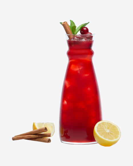 Cherry Lemonade Glass Decanter PNG