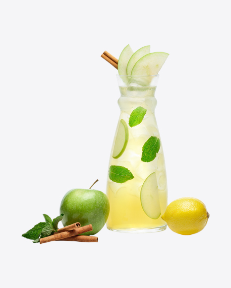 Apple Lemonade Glass Decanter PNG