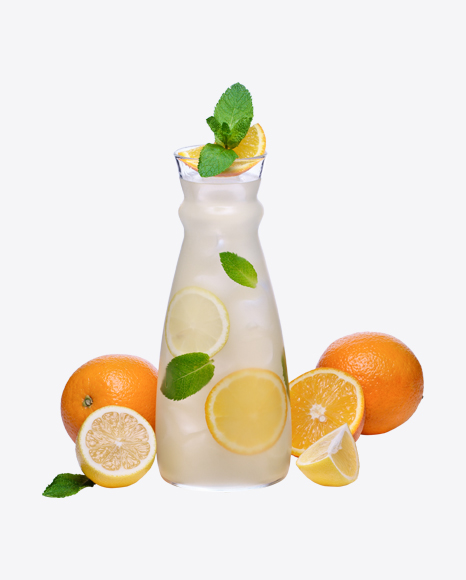 Cold Orange Lemonade Glass Decanter PNG