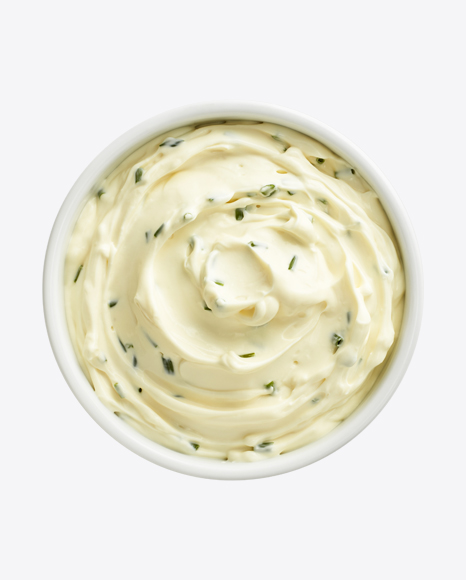 Sause with Greens in Glass Bowl