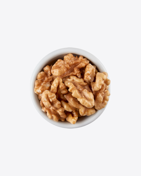 Shelled Walnuts in White Bowl