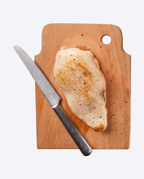 Roasted Chiken on Wooden Plate