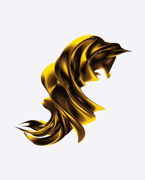 Golden Abstract Object PNG