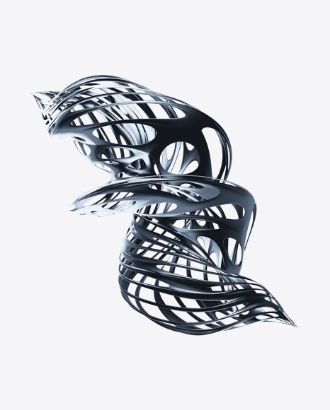 Chrome Silver Abstract Object PNG