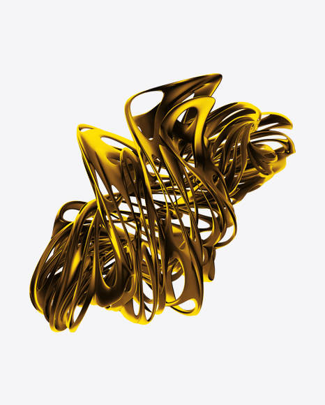 Golden Abstract Object PNG