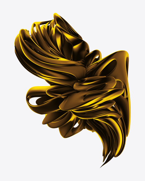 Golden Abstract Object PNG