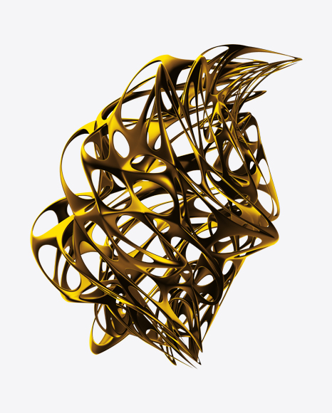 Golden Abstract Object PNG