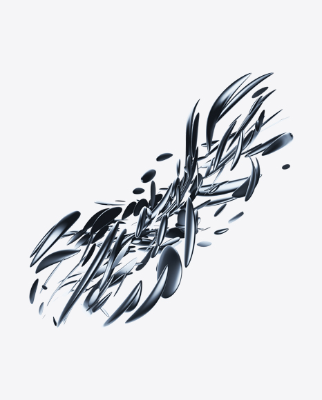 Chrome Silver Abstract Object PNG