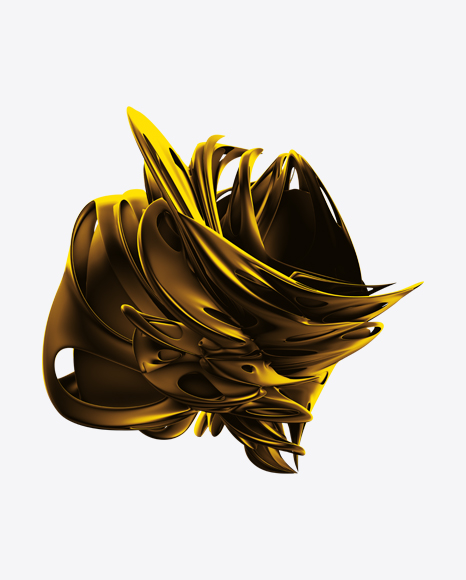 Golden Abstract Object PNG