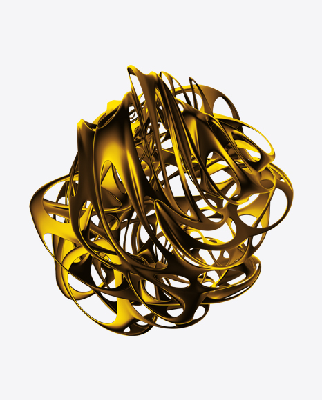 Golden Abstract Object PNG