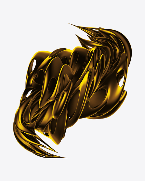 Golden Abstract Object PNG