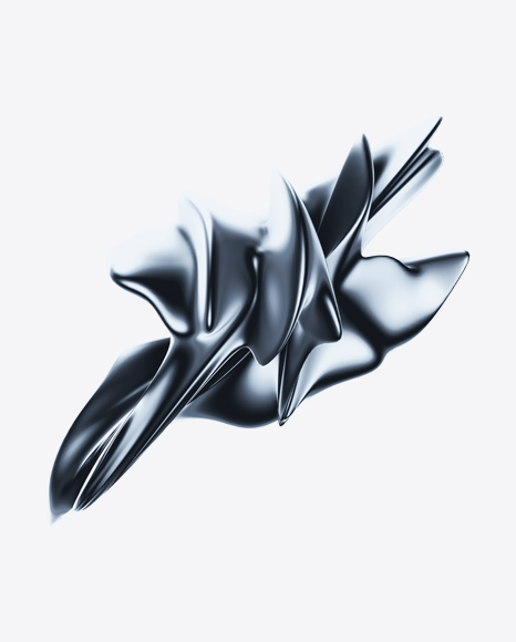 Chrome Silver Abstract Object PNG