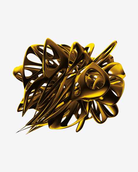 Golden Abstract Object PNG
