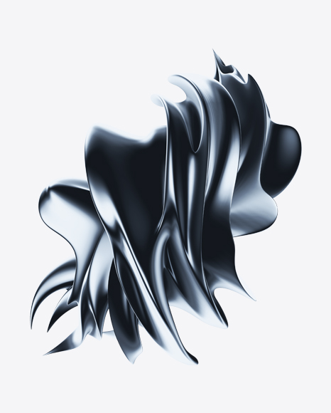 Chrome Silver Abstract Object PNG