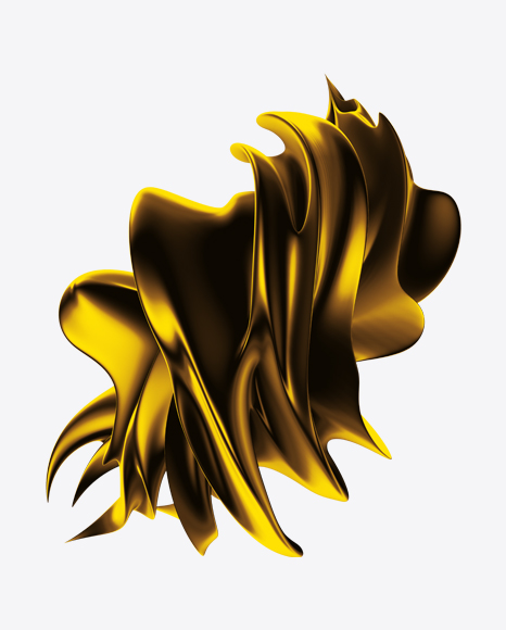 Golden Abstract Object PNG