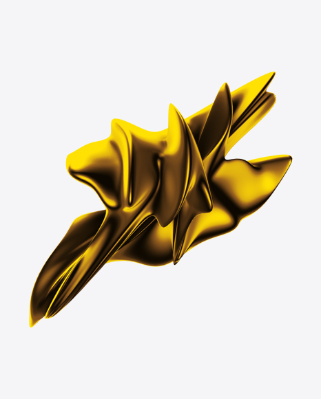 Golden Abstract Object PNG