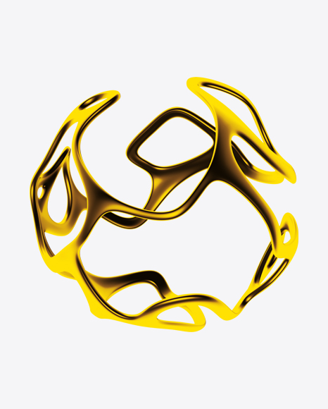 Golden Abstract Object PNG