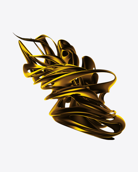 Golden Abstract Object PNG