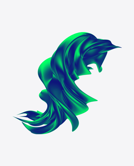 Blue-Green Abstract Object PNG