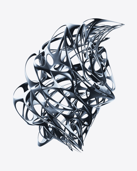 Chrome Silver Abstract Object PNG