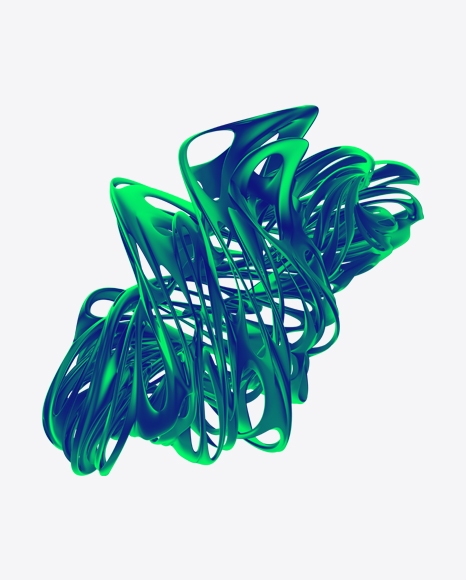 Blue-Green Abstract Object PNG