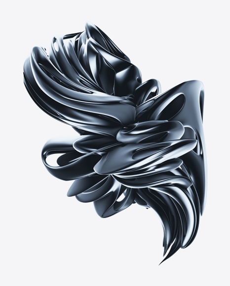 Chrome Silver Abstract Object PNG