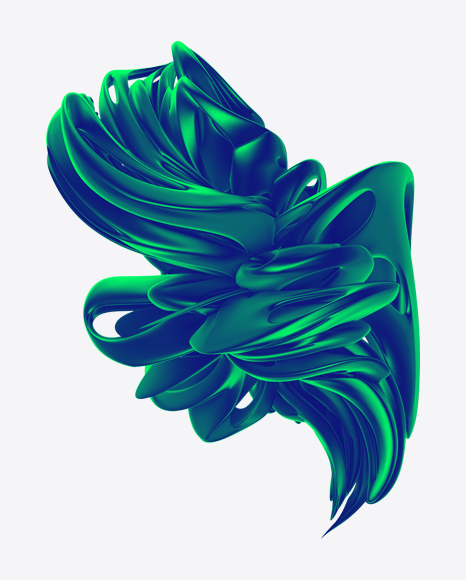 Blue-Green Abstract Object PNG
