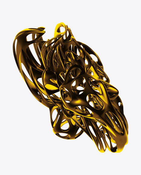 Golden Abstract Object PNG