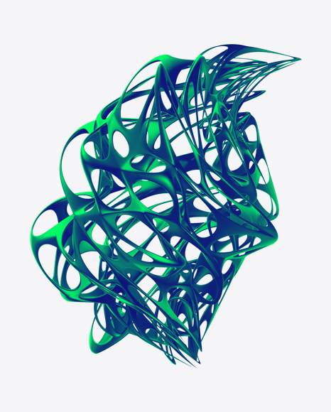 Blue-Green Abstract Object PNG