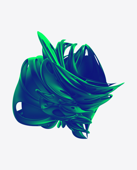 Blue-Green Abstract Object PNG