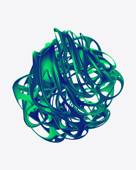 Blue-Green Abstract Object PNG