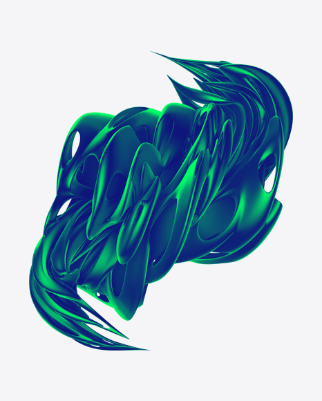 Blue-Green Abstract Object PNG