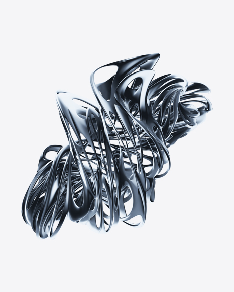 Chrome Silver Abstract Object PNG
