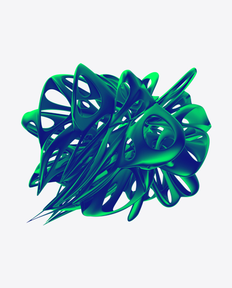 Blue-Green Abstract Object PNG