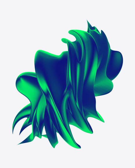 Blue-Green Abstract Object PNG